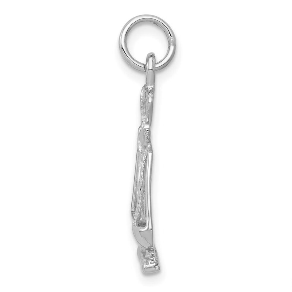 14k White Gold Scales of Justice Charm - Picture 2 of 5